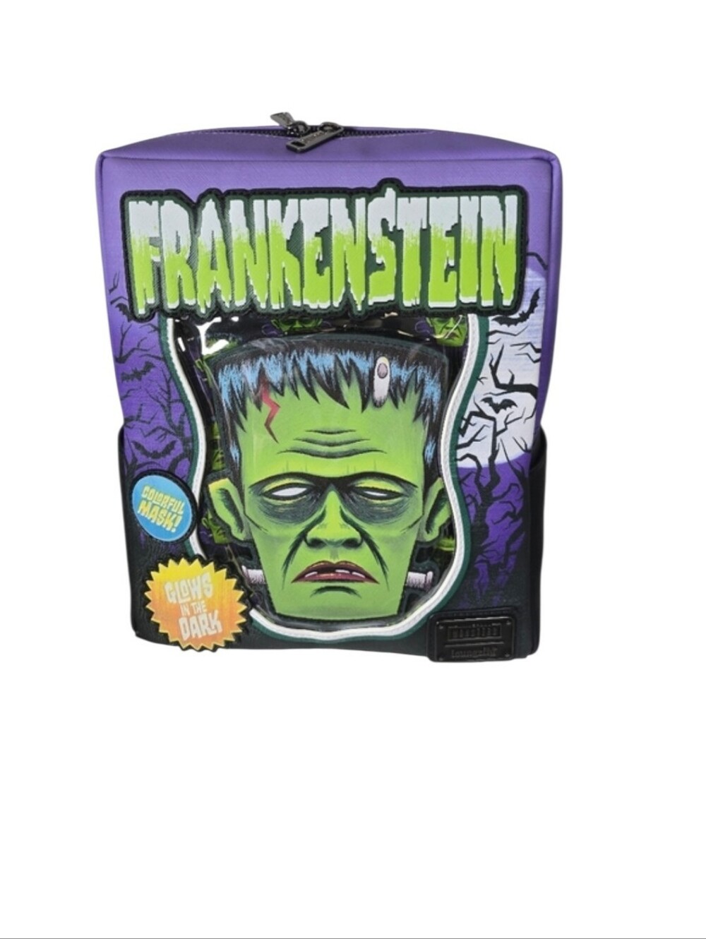 Loungefly Universal Monsters Frankenstein Neon Mask Mini Backpack NWT